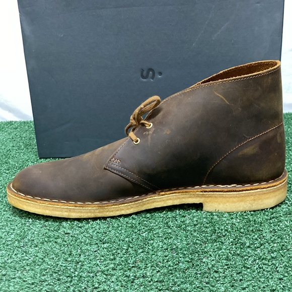 New Clarks Brown Leather Desert Boots men’s size 12 (OKPM-07-160) - Picture 6 of 11